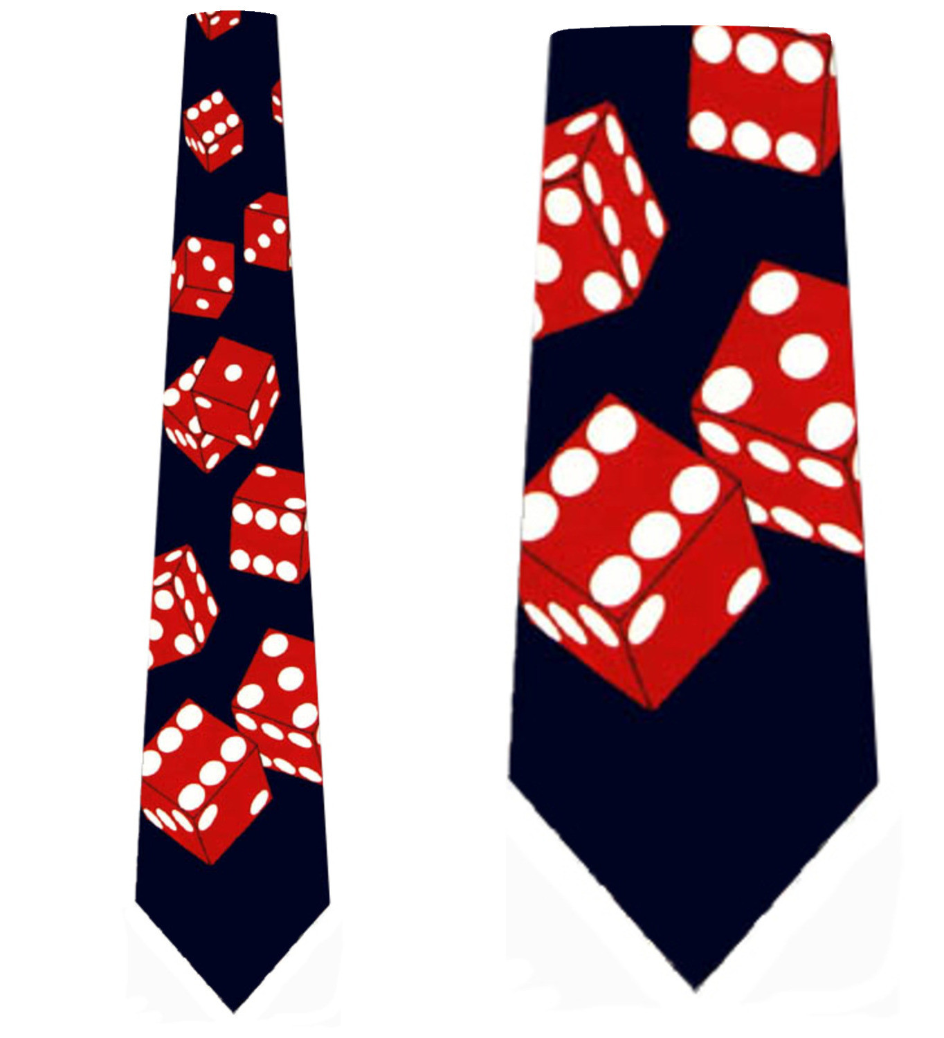 246-100: Dice Ties Allover Rolling Die Neckties Navy by Steven Harris
