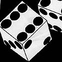 246-102: Dice Ties Allover Rolling Die Neckties Black by Steven Harris