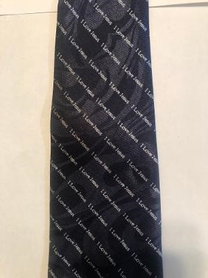 2469-100: I love you Jesus Necktie Religious Christ Ties Black by Steven Harris at Abcties.com