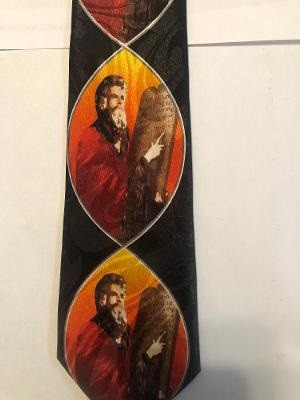 2471-100: Moses with Tablets Tie Ten Commandments Neckties Black by Steven Harris at Abcties.com