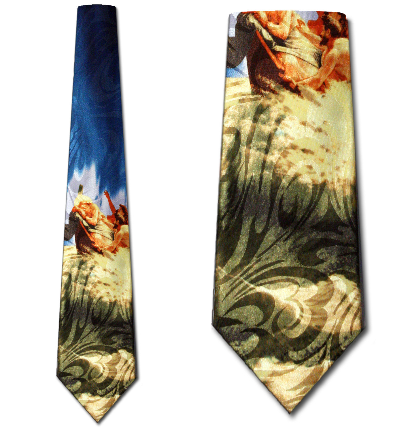 2472-102: Christ Asleep in his Boat Neckties Calming the Storm Ties Navy by Steven Harris at Abcties.com