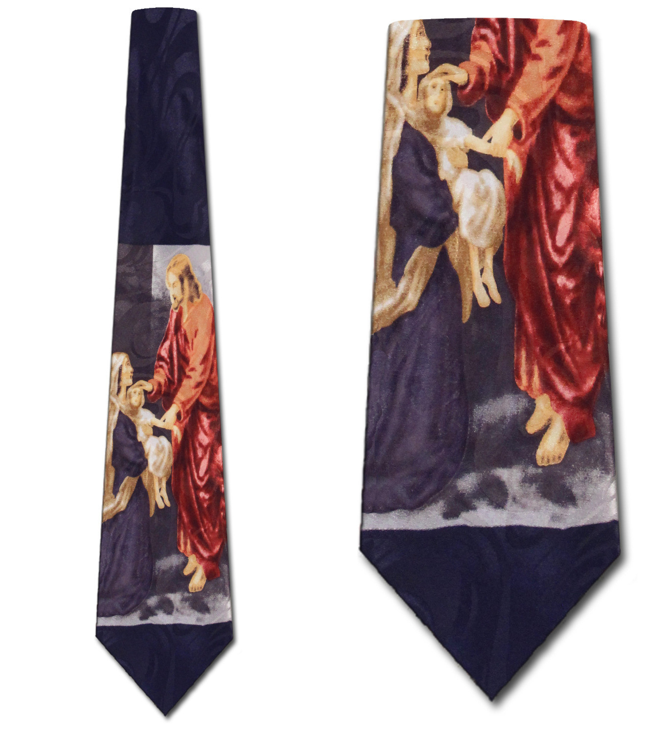 2473-102: Joseph Mary and Baby Jesus Ties Christian Neckties Navy by Steven Harris at Abcties.com