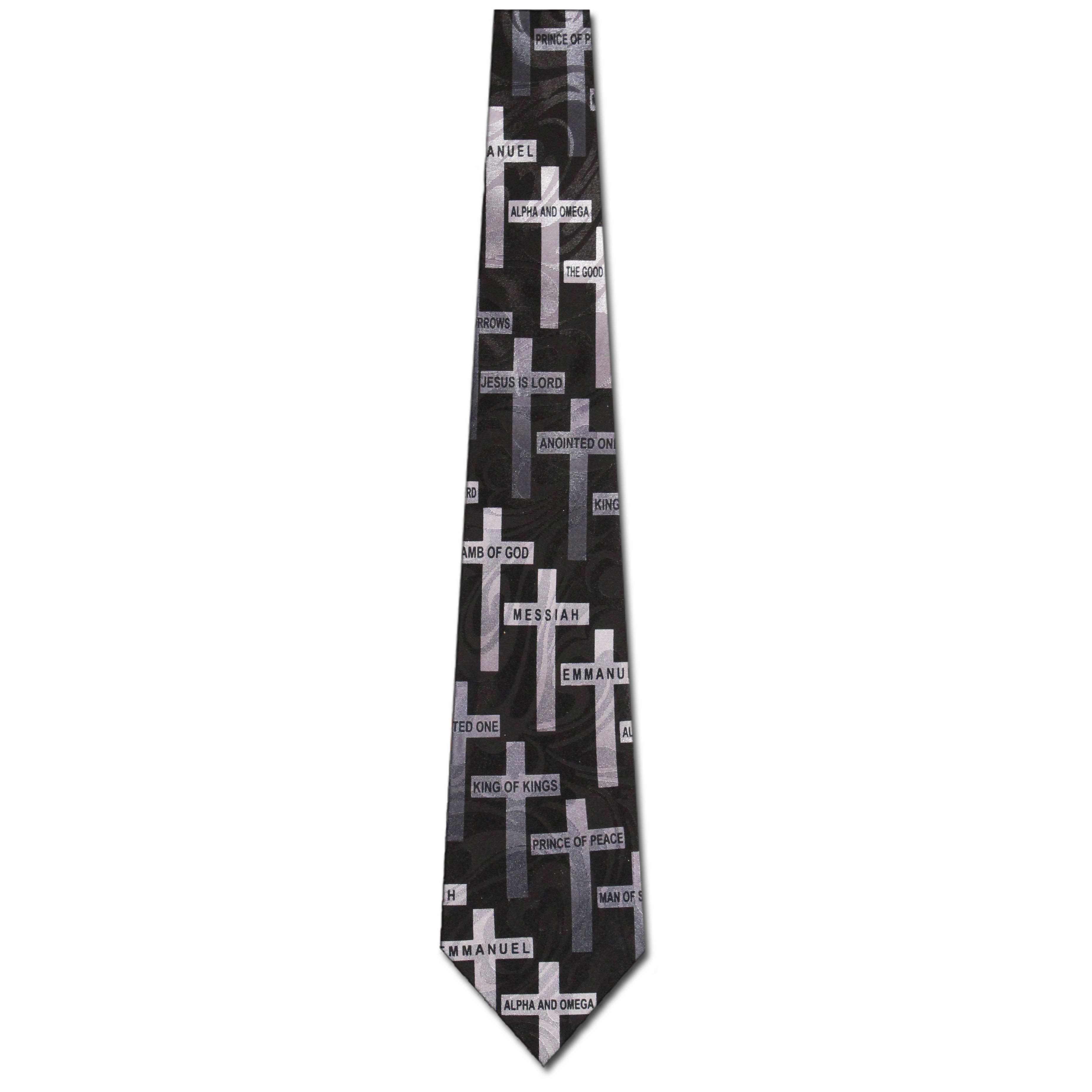 2478-100: Alpha and Omega Ties Prince of Peace Neckties Black by Steven Harris at Abcties.com