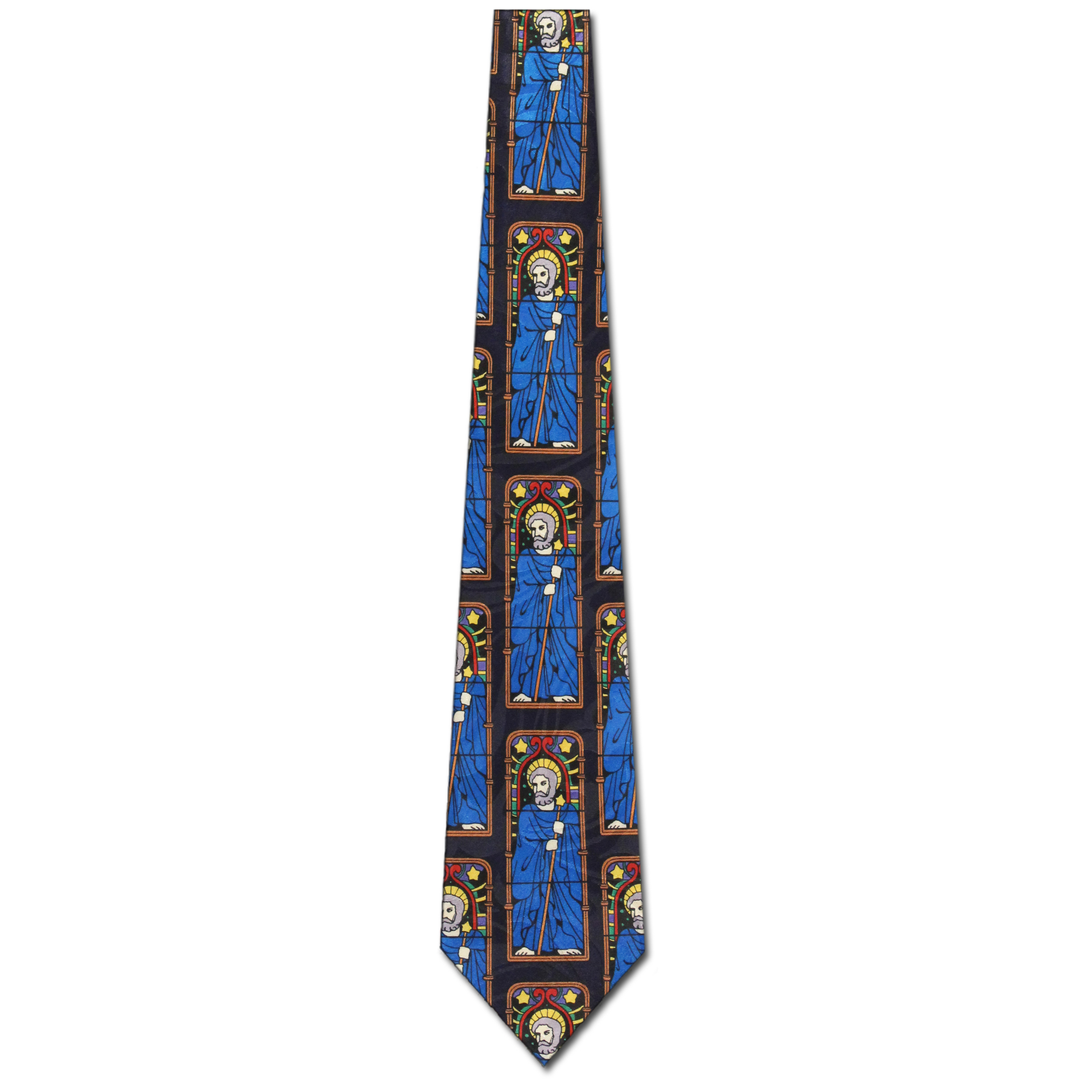 2480-100: Stained Glass Ties Religious Icon Neckties Black by Steven Harris at Abcties.com