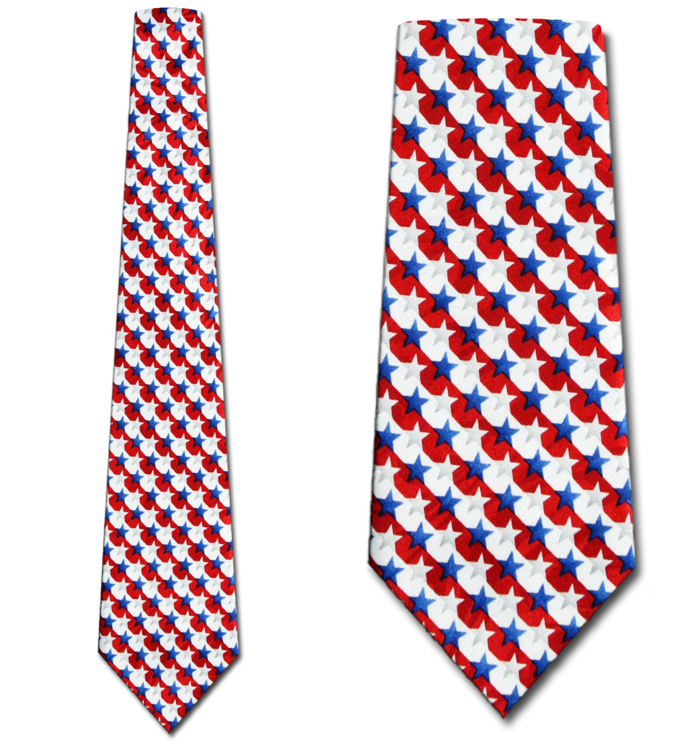 2482-100: Red White and Blue Stars Tie Patriotic Neckties by Steven Harris