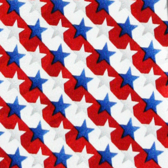 2482-100: Red White and Blue Stars Tie Patriotic Neckties by Steven Harris