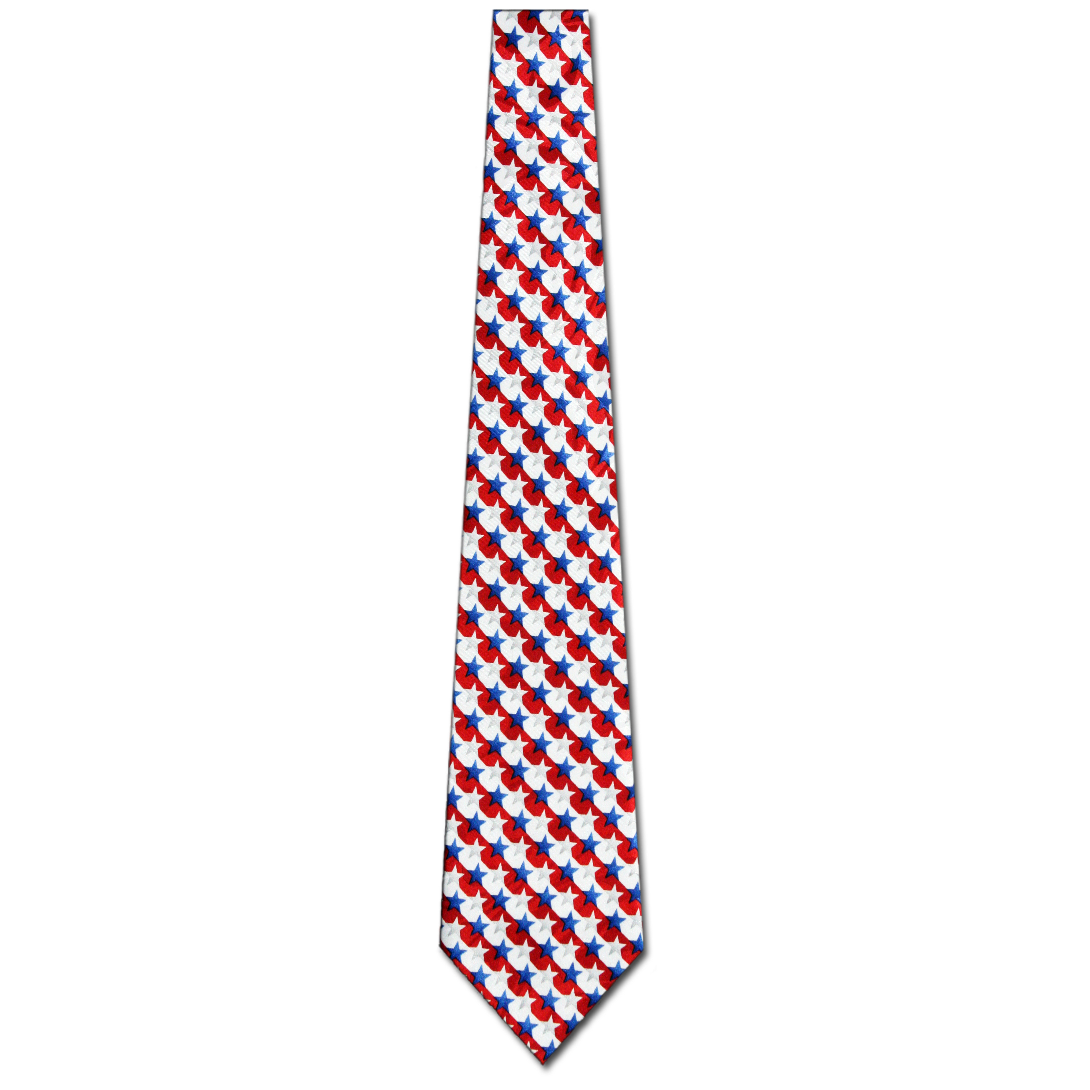 2482-100: Red White and Blue Stars Tie Patriotic Neckties by Steven Harris at Abcties.com