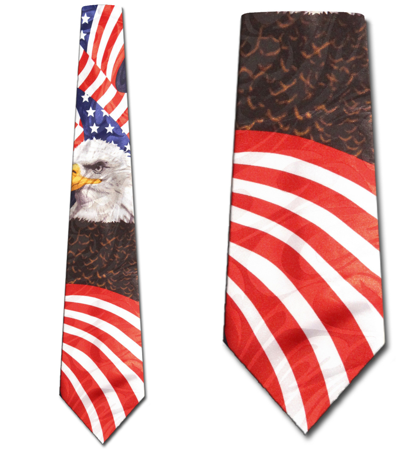 2487-100: Bald Eagle Flag Ties American America USA Neckties by Steven Harris
