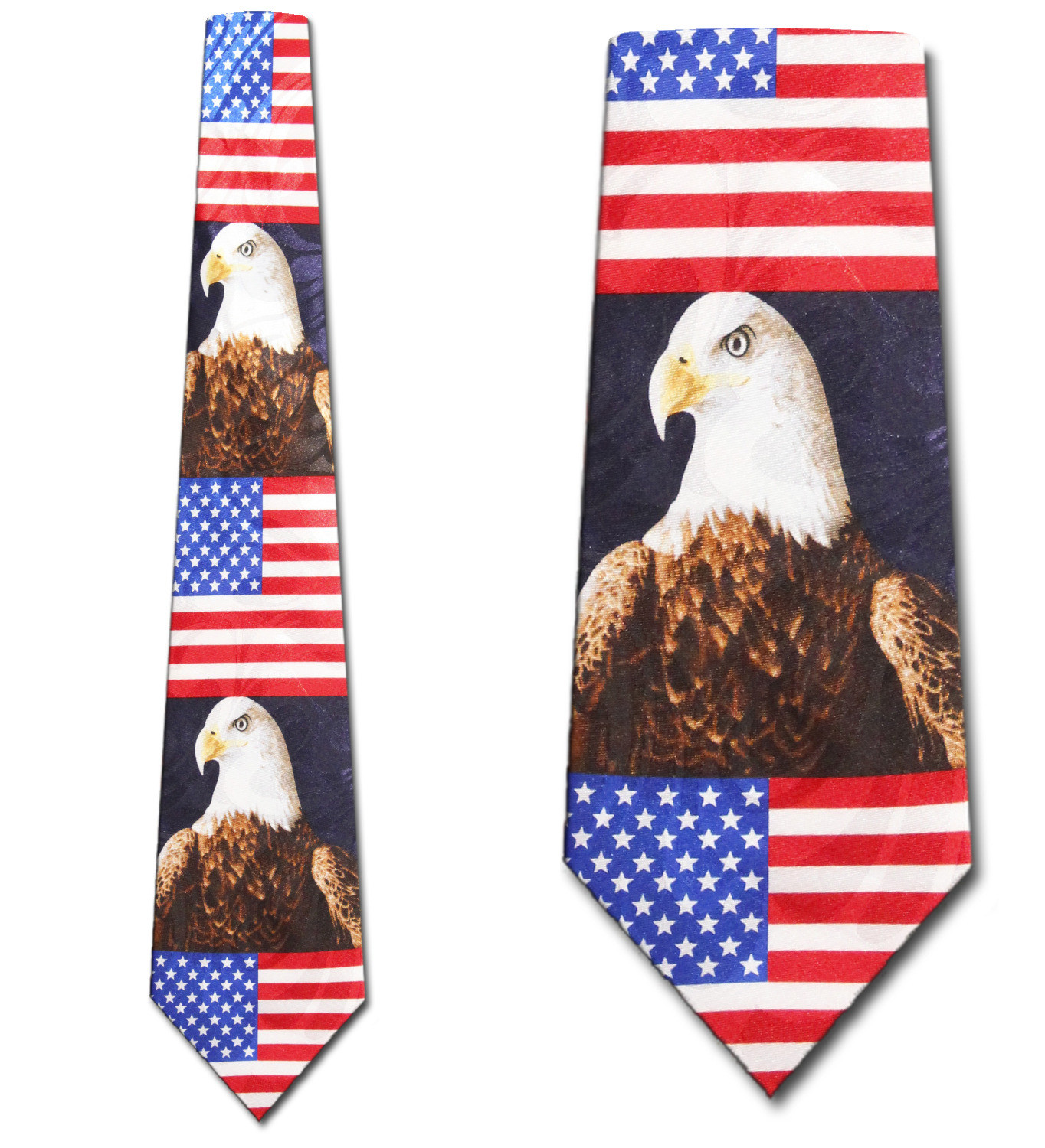2488-100: Flag and Eagles Tie Patriotic Flags Neckties by Steven Harris