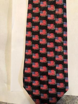 2493-100: Small Flag Ties Repeat US Flag Necktie by Steven Harris