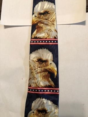 2495-100: Bald Eagles Tie Patriotic American Neckties by Steven Harris