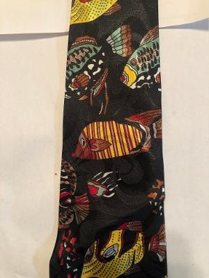 2499-100: Tropical Fish Ties Black Underwater Sea life Necktie by Steven Harris