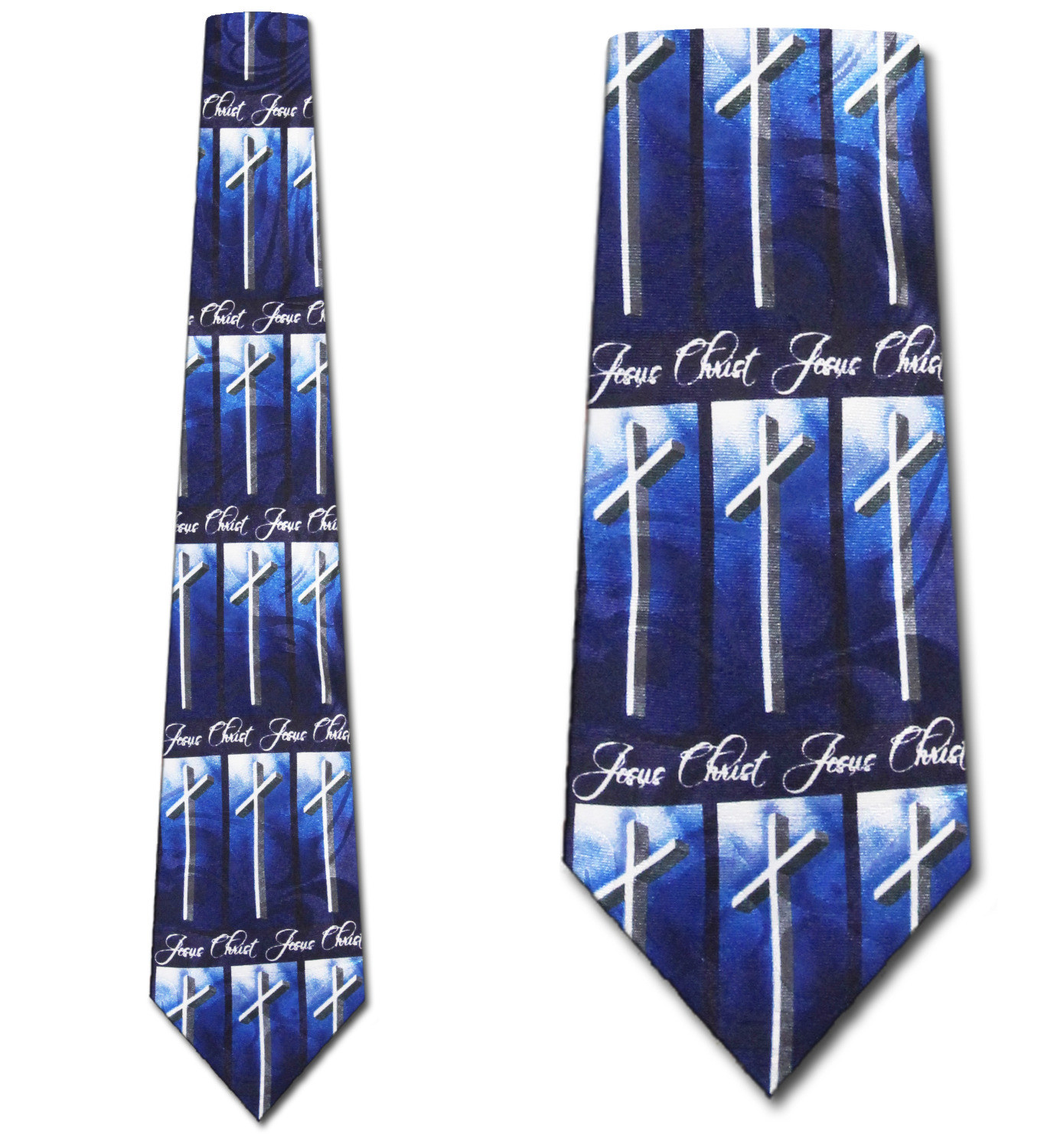 2500-102: Crosses Jesus Christ Ties Allover Repeat Necktie Navy by Steven Harris at Abcties.com