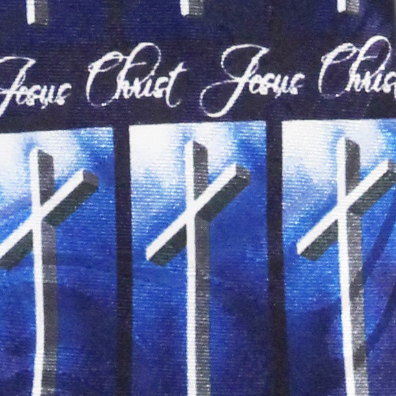 2500-102: Crosses Jesus Christ Ties Allover Repeat Necktie Navy by Steven Harris at Abcties.com