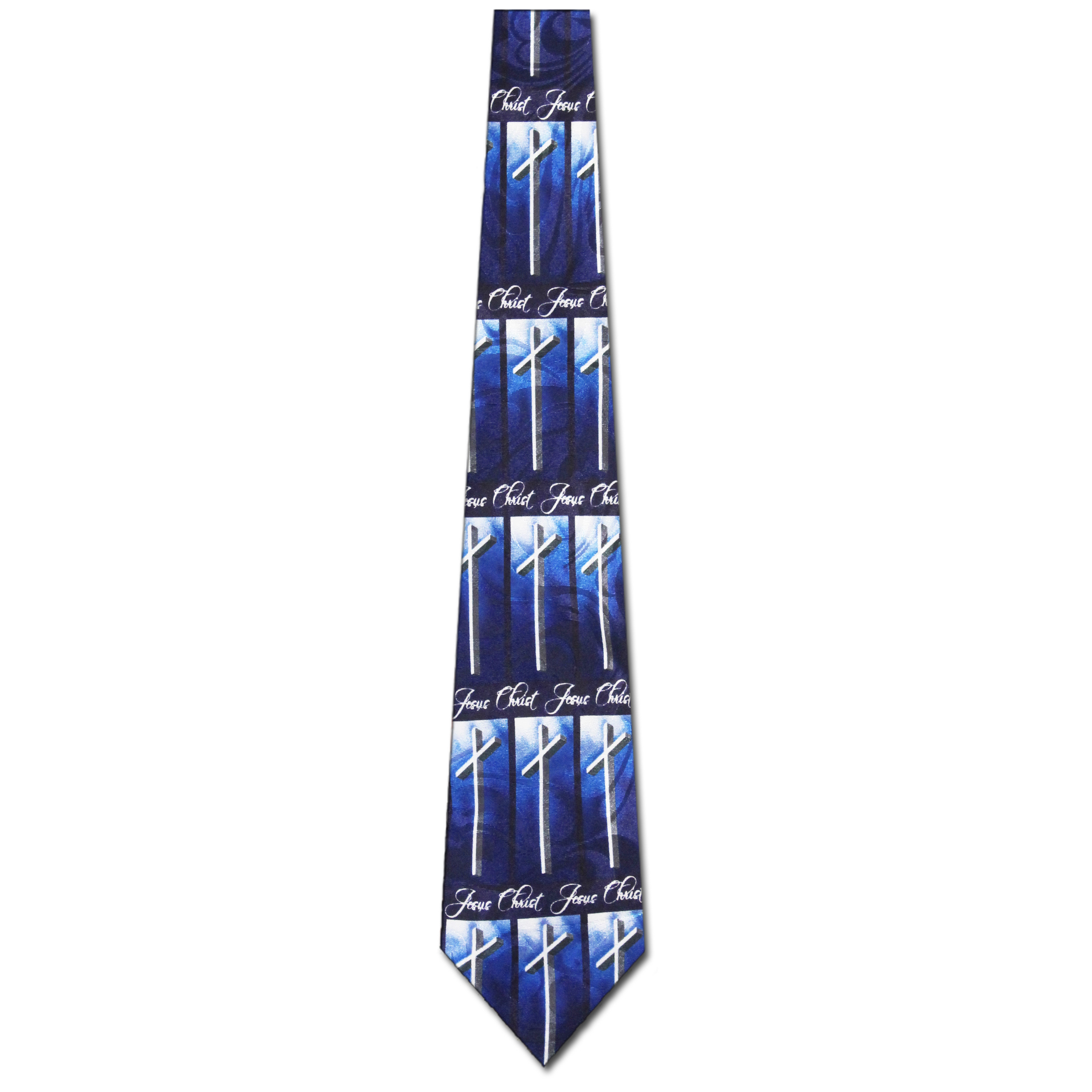 2500-102: Crosses Jesus Christ Ties Allover Repeat Necktie Navy by Steven Harris at Abcties.com
