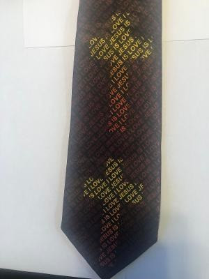 2501-100: I love Jesus Ties Jesus is Love Neckties Black by Steven Harris at Abcties.com