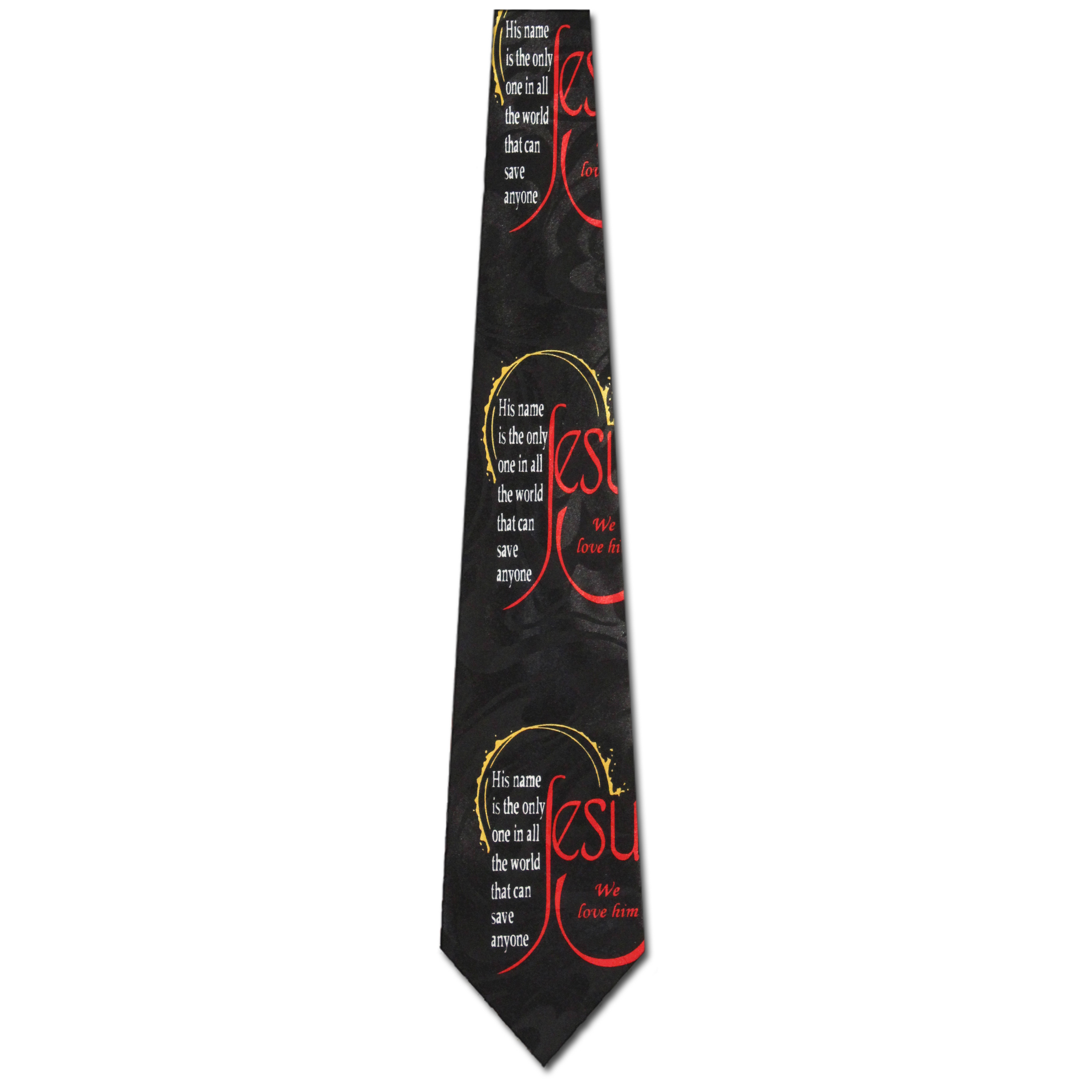 2502-100: Jesus we Love Him Neckties Inspirational Ties Black by Steven Harris at Abcties.com
