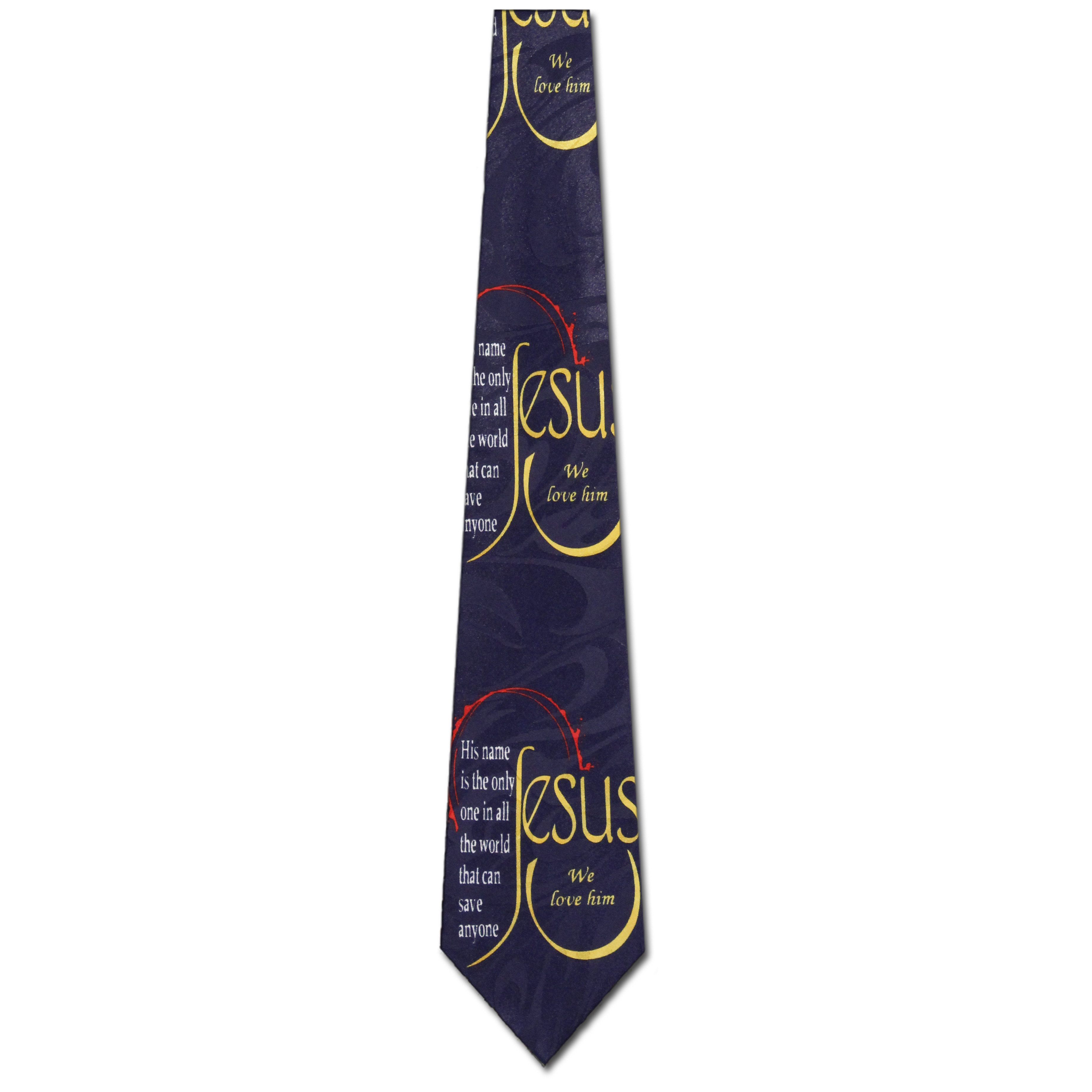 2502-102: Jesus we Love Him Neckties Inspirational Ties Navy by Steven Harris at Abcties.com