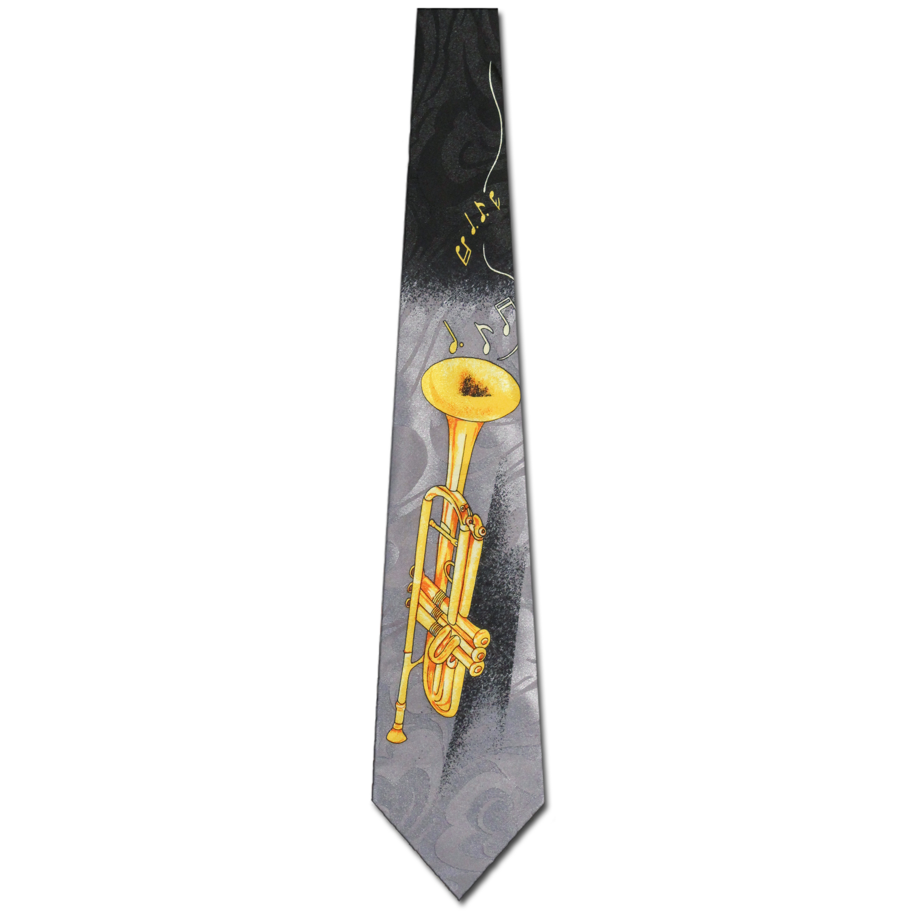 254-100: Trumpet Neckties Flowing Notes Ties Black by Steven Harris at Abcties.com