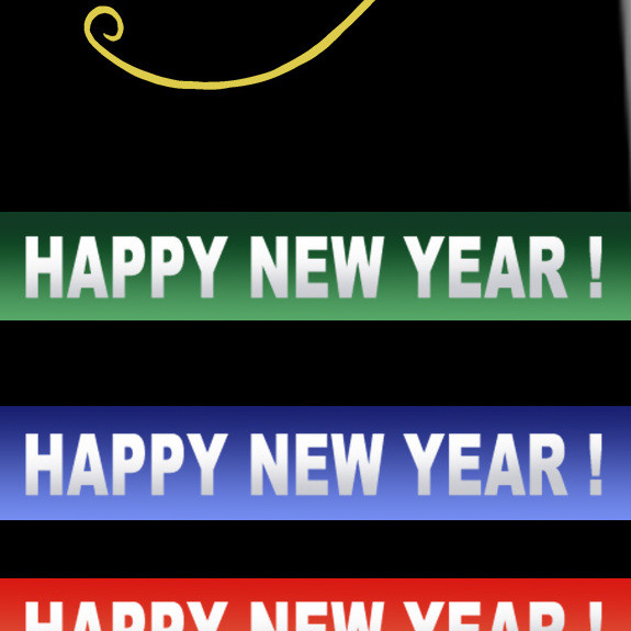 2602-100: Happy New Year Stripe Ties New Years Eve Neckties Black by Steven Harris