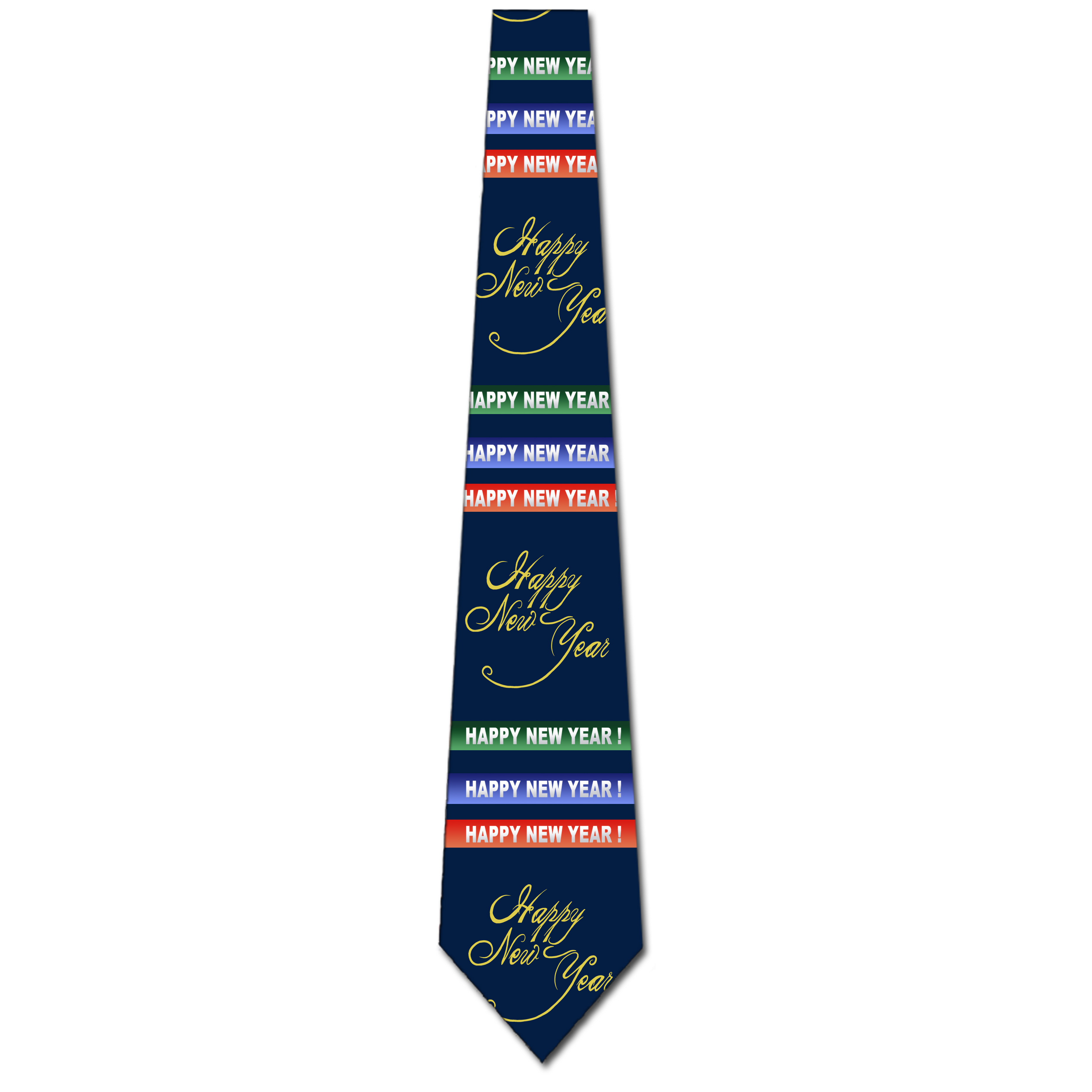 2602-102: Happy New Year Stripe Ties New Years Eve Neckties Navy by Steven Harris at Abcties.com