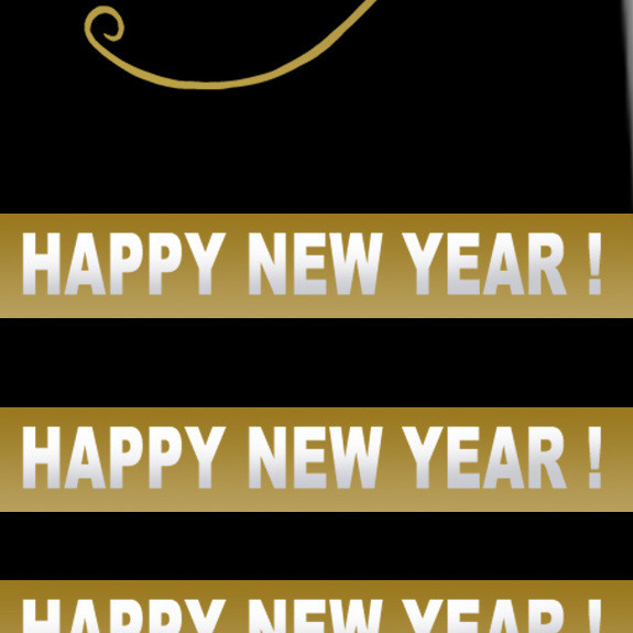 2603-100: Happy New Year Stripe Ties Gold New Years Eve Neckties Black by Steven Harris