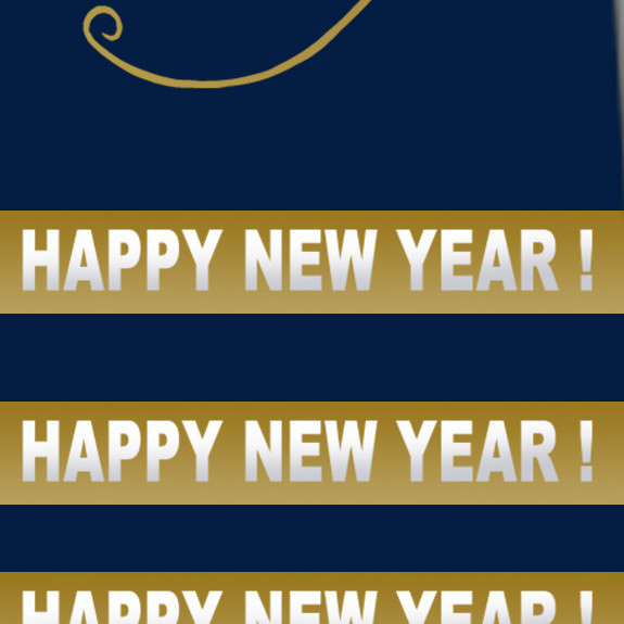 2603-102: Happy New Year Stripe Ties Gold New Years Eve Neckties Navy by Steven Harris