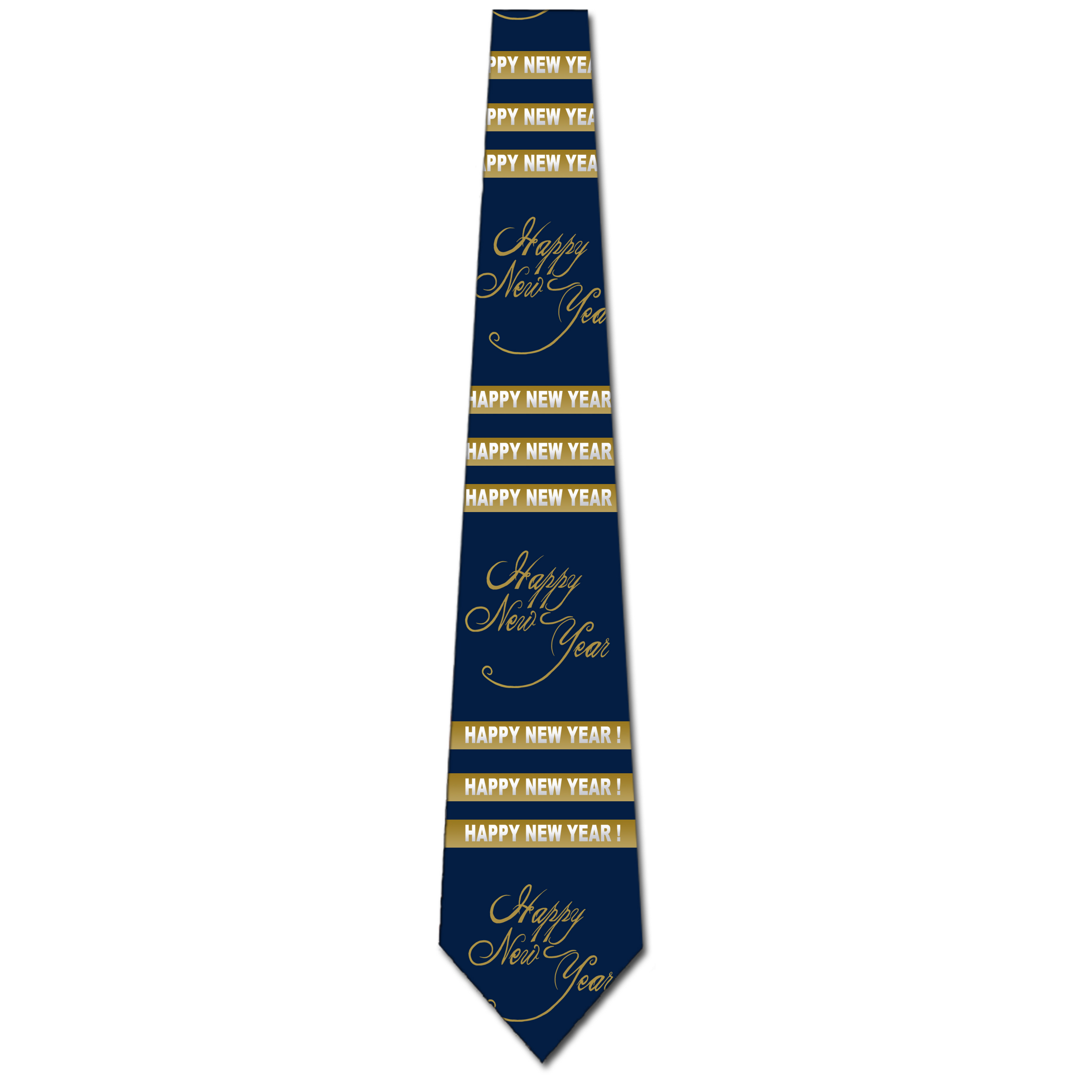 2603-102: Happy New Year Stripe Ties Gold New Years Eve Neckties Navy by Steven Harris at Abcties.com
