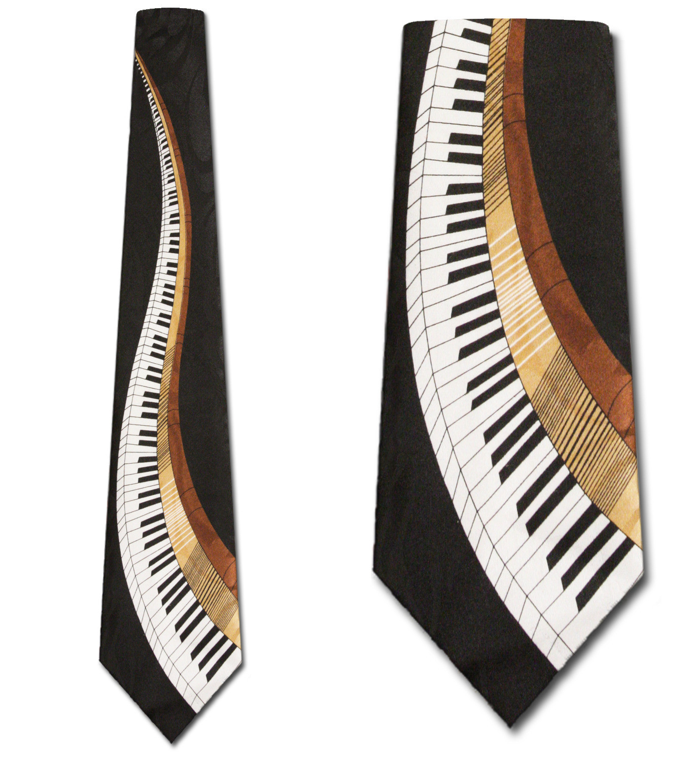 292-100: Keyboard Ties Black Piano Neckties Winding Down by Steven Harris at Abcties.com
