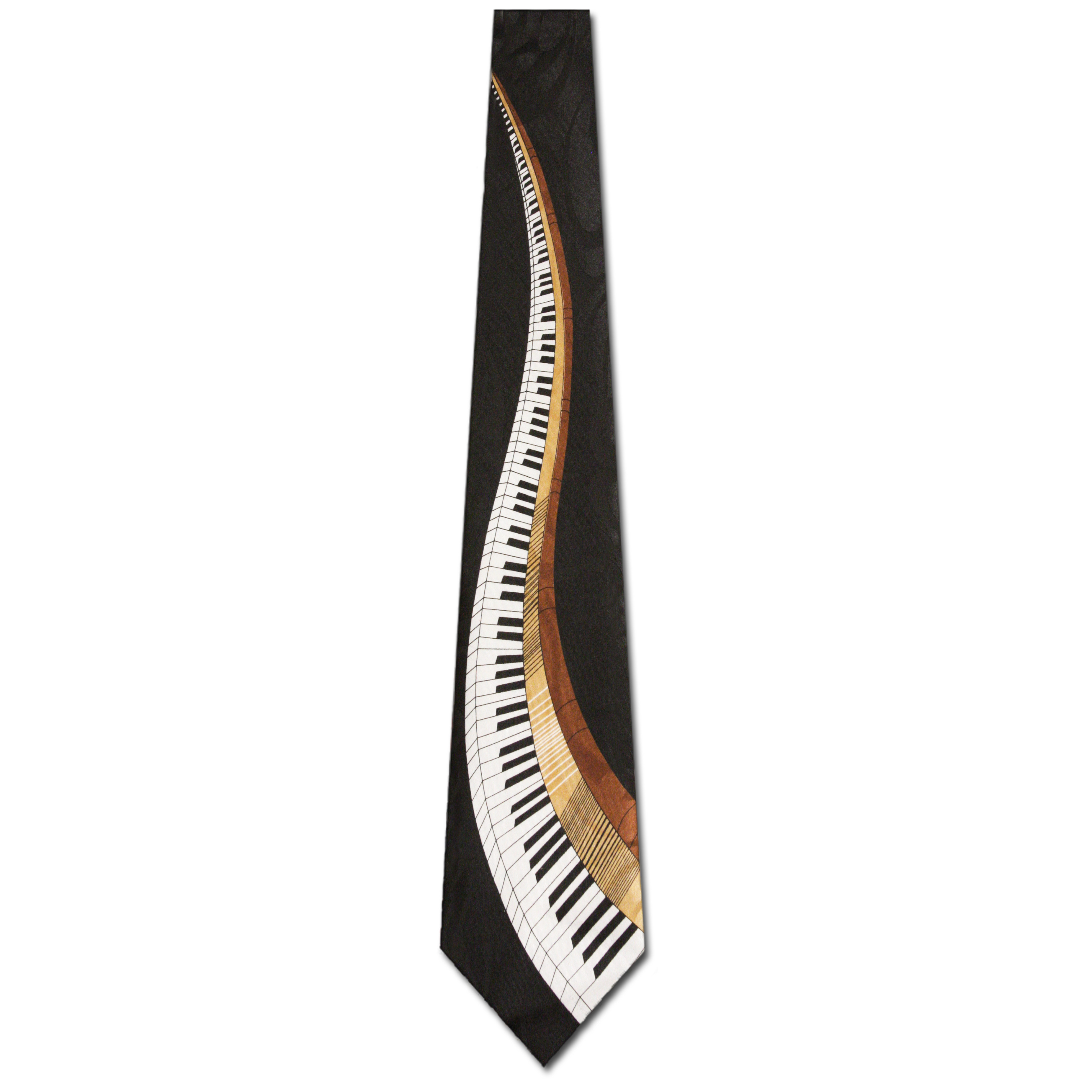 292-100: Keyboard Ties Black Piano Neckties Winding Down by Steven Harris at Abcties.com