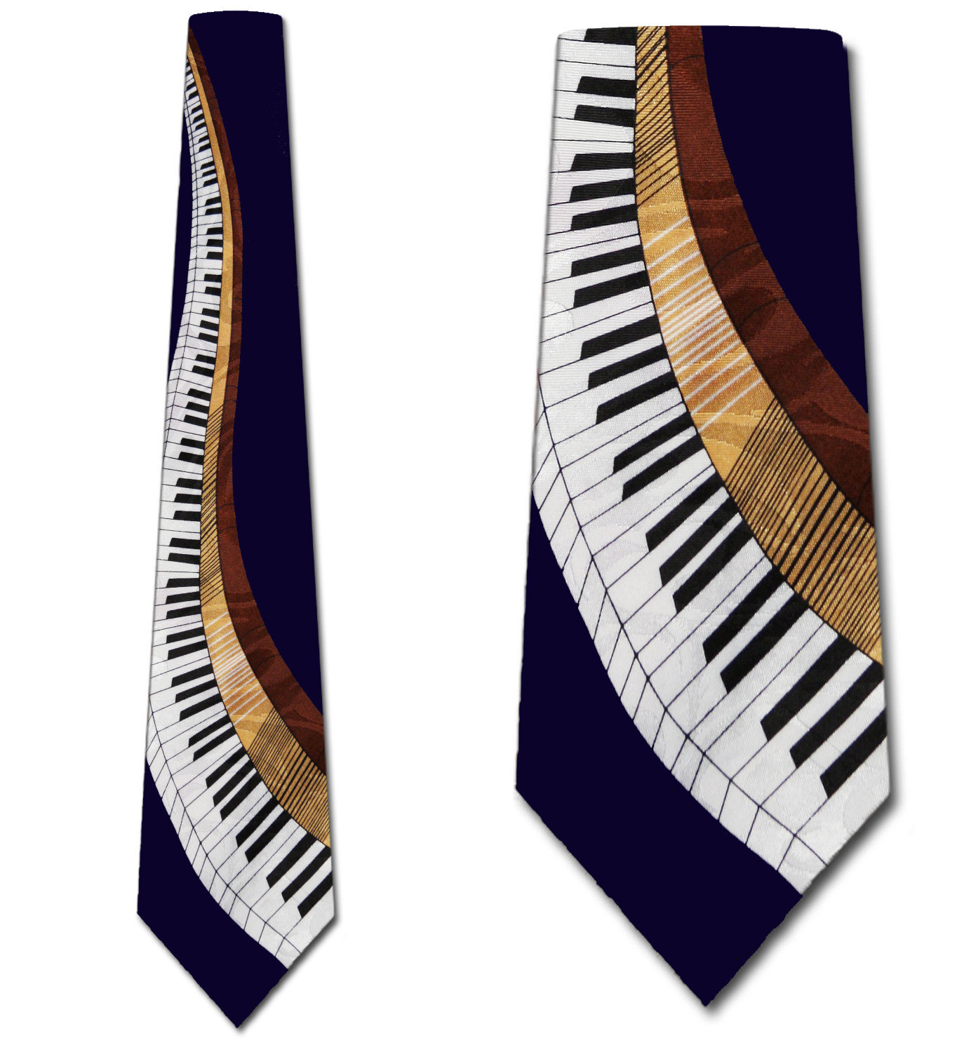 292-102: Keyboard Ties Navy Piano Neckties Winding Down by Steven Harris