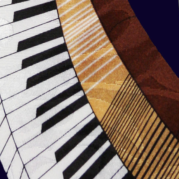 292-102: Keyboard Ties Navy Piano Neckties Winding Down by Steven Harris