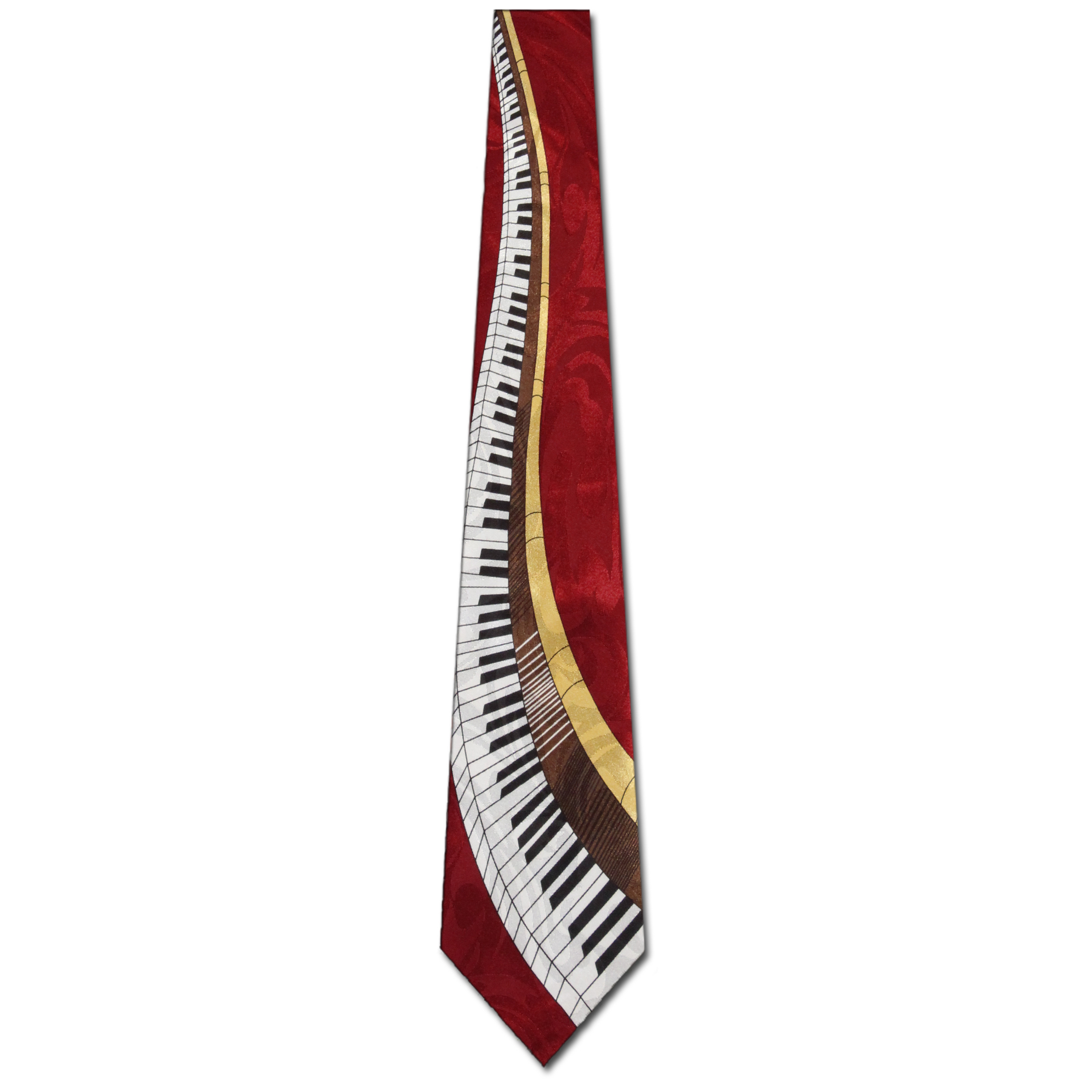 292-104: Keyboard Ties Red Piano Neckties Winding Down by Steven Harris at Abcties.com