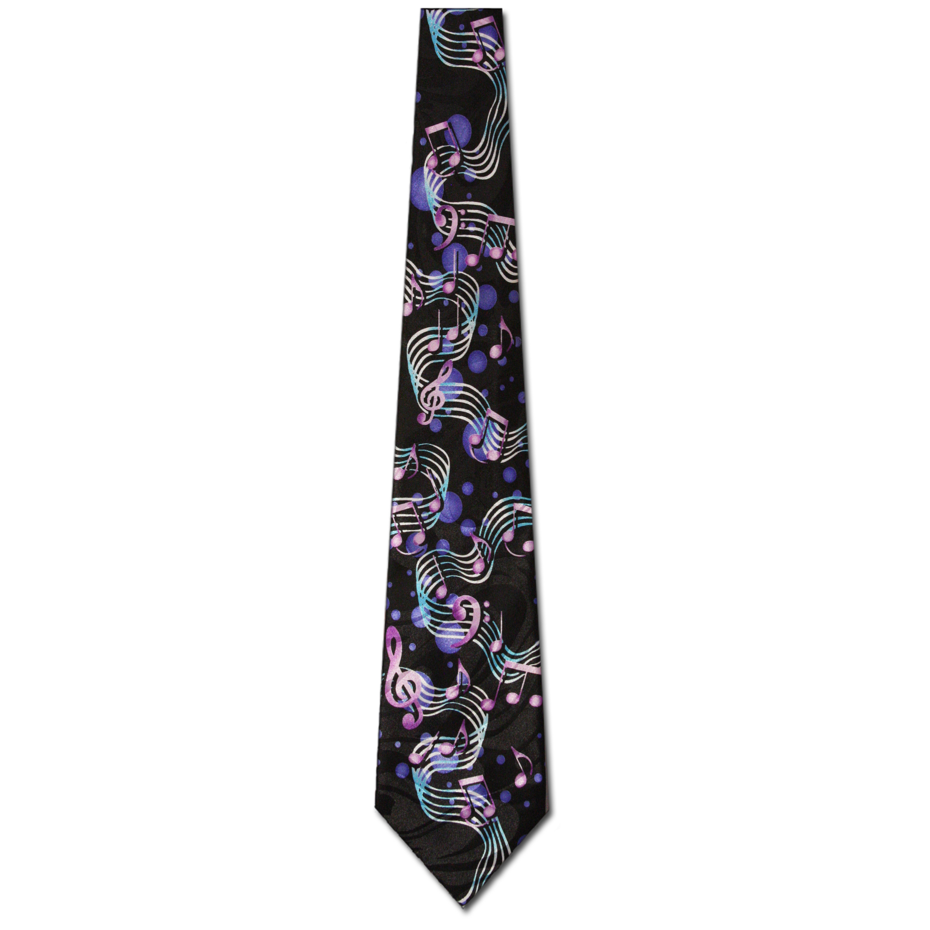 3000-100: Musical Notes Ties Floating Bubbles Neckties Black by Steven Harris at Abcties.com