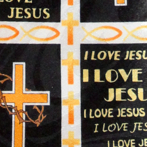 3005-100: Cross Ties I love Jesus Ichthys Neckties Black by Steven Harris at Abcties.com