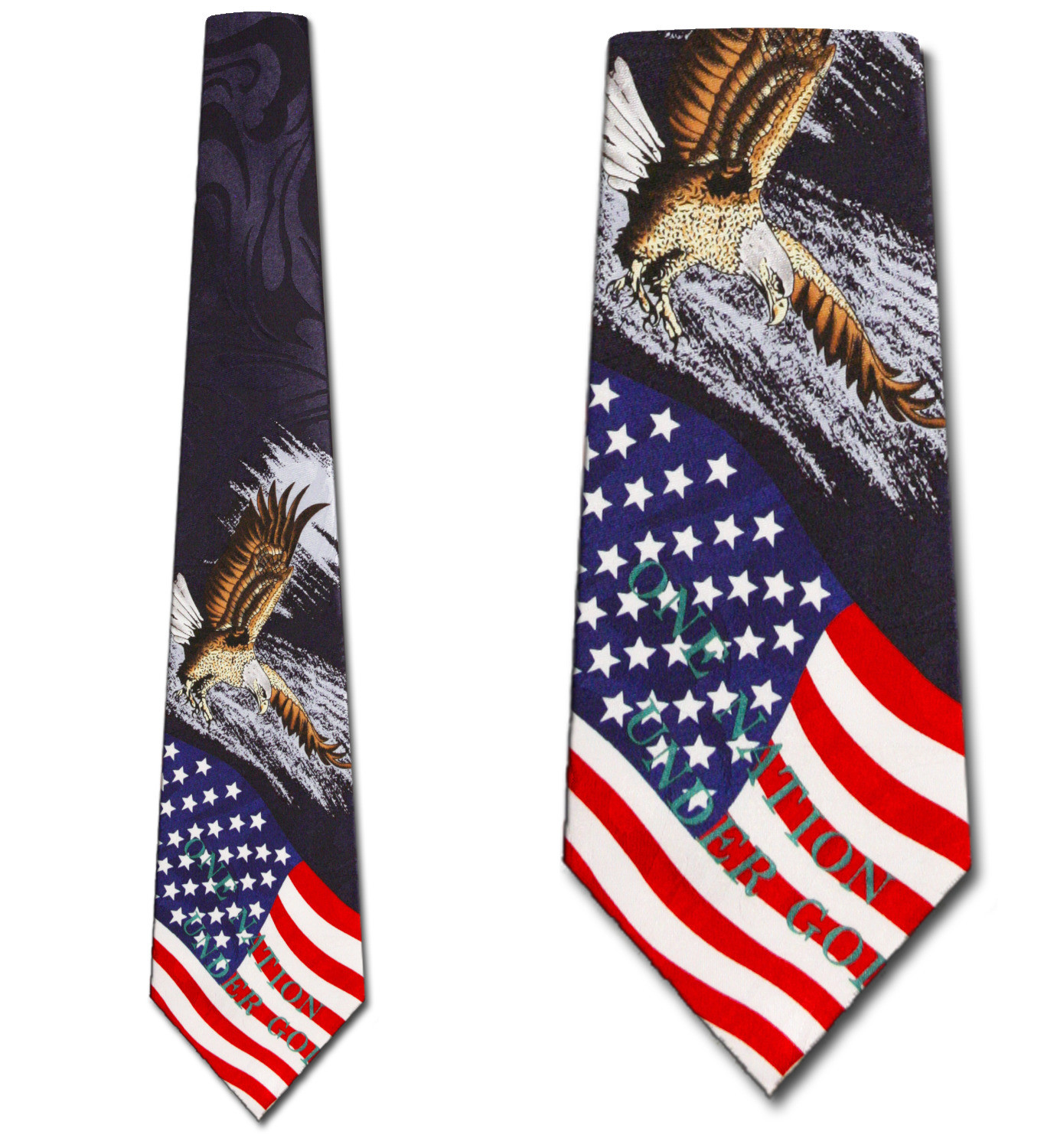 3008-102: One Nation Under God Tie Flag and Eagle Neckties Navy by Steven Harris