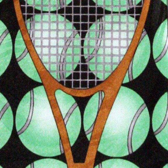 3011-100: Tennis Necktie Balls Racket Ties Black by Steven Harris