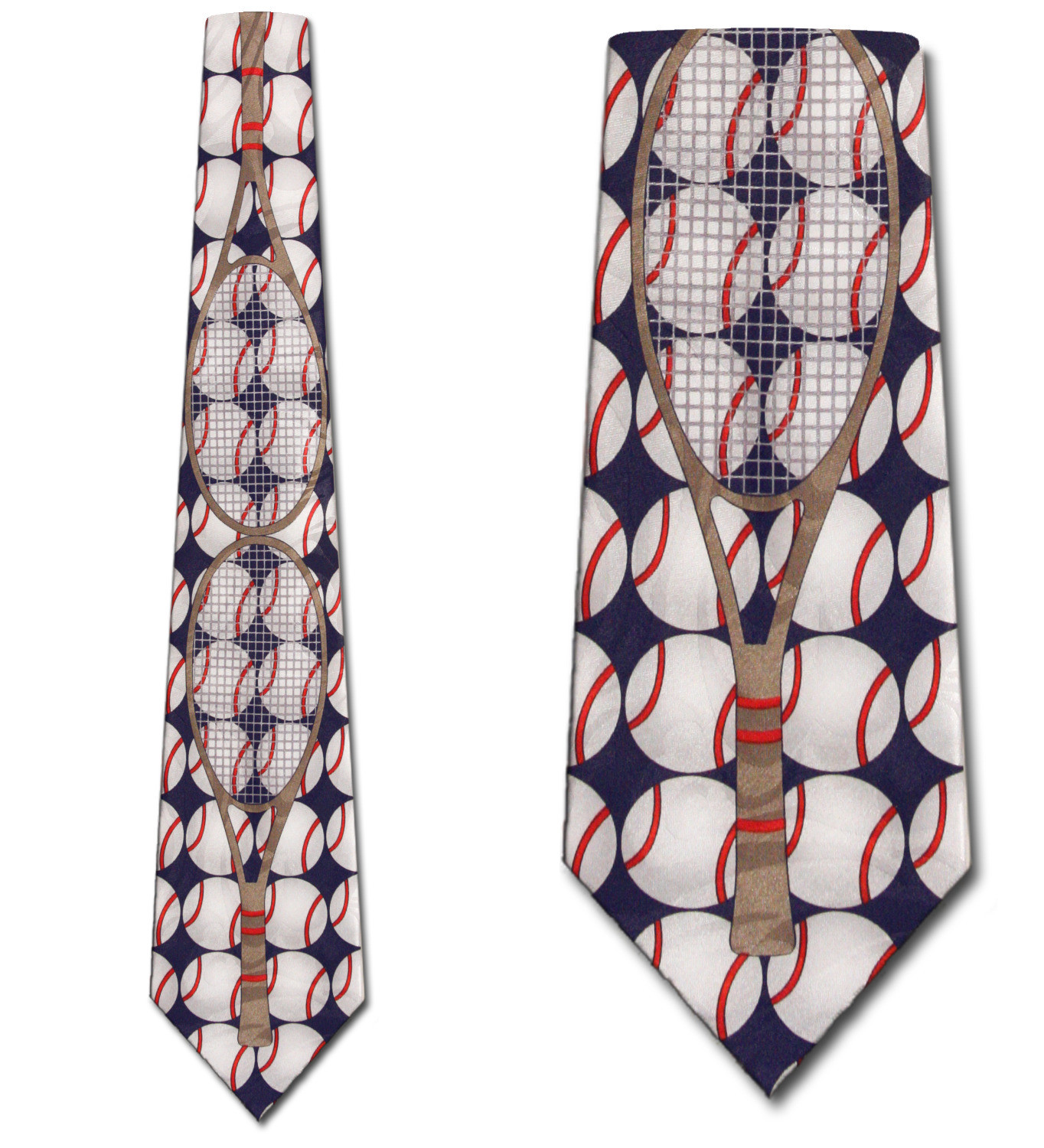 3011-102: Tennis Necktie Balls Racket Ties Navy by Steven Harris