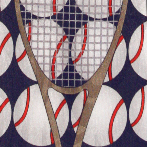3011-102: Tennis Necktie Balls Racket Ties Navy by Steven Harris