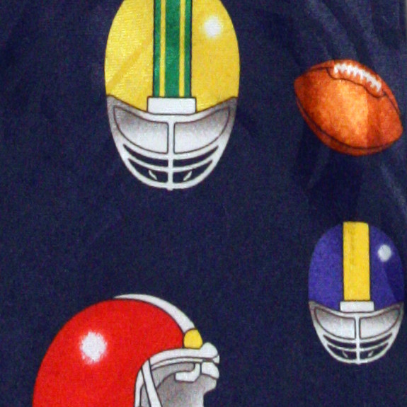 3012-102: Football Helmet Ties Footballs Whistle Necktie Navy by Steven Harris