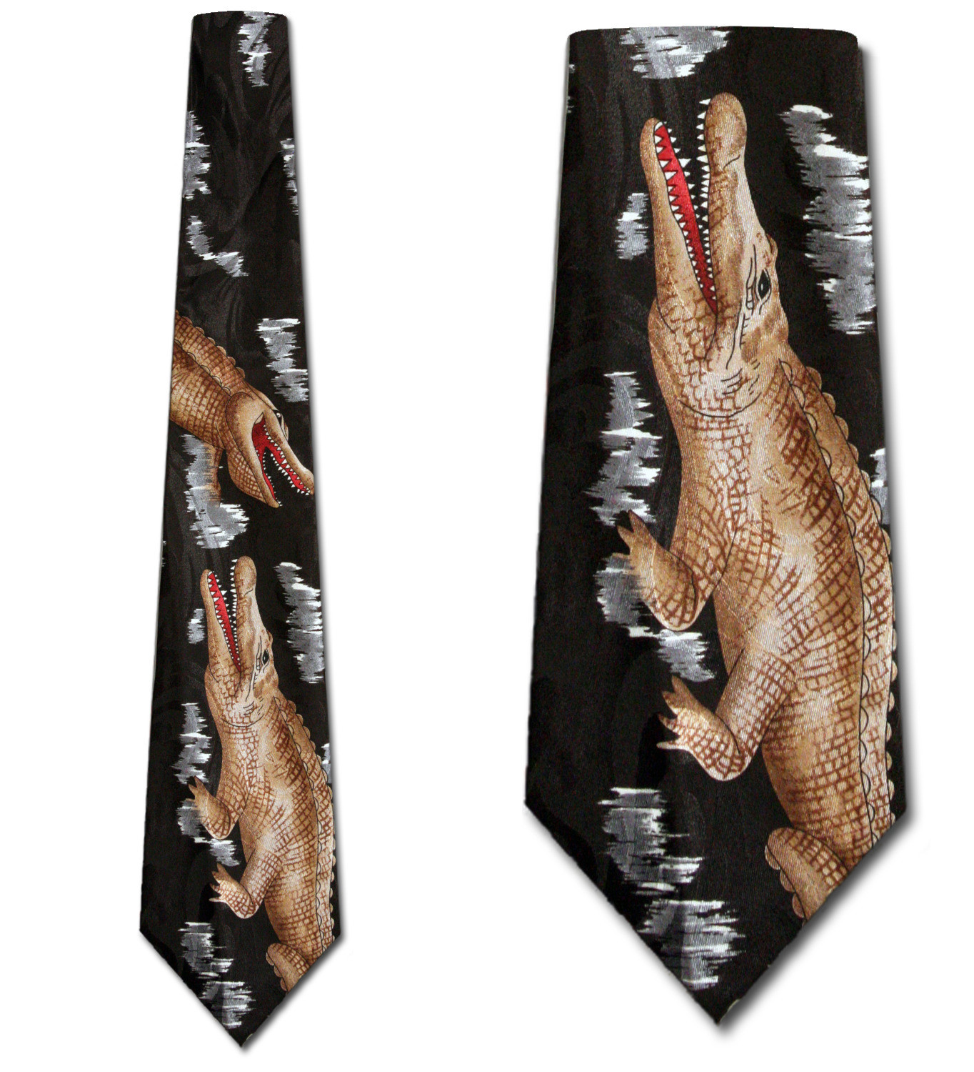 3013-100: Alligator Ties Gator Neckties Black by Steven Harris