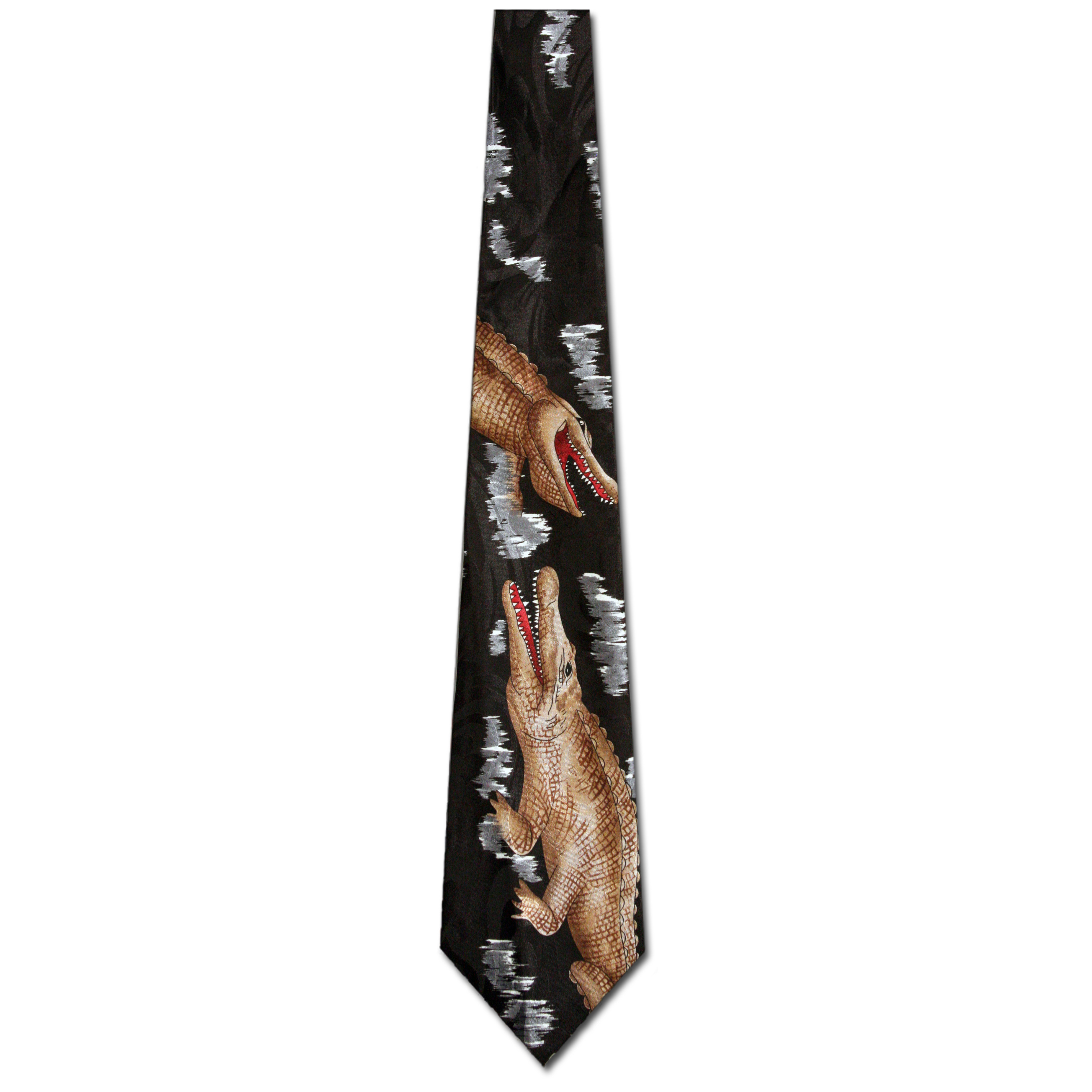 3013-100: Alligator Ties Gator Neckties Black by Steven Harris at Abcties.com