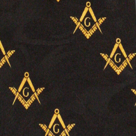 3014-100: Mason Square Ties Compass Neckties Mini Diagonal Black by Steven Harris
