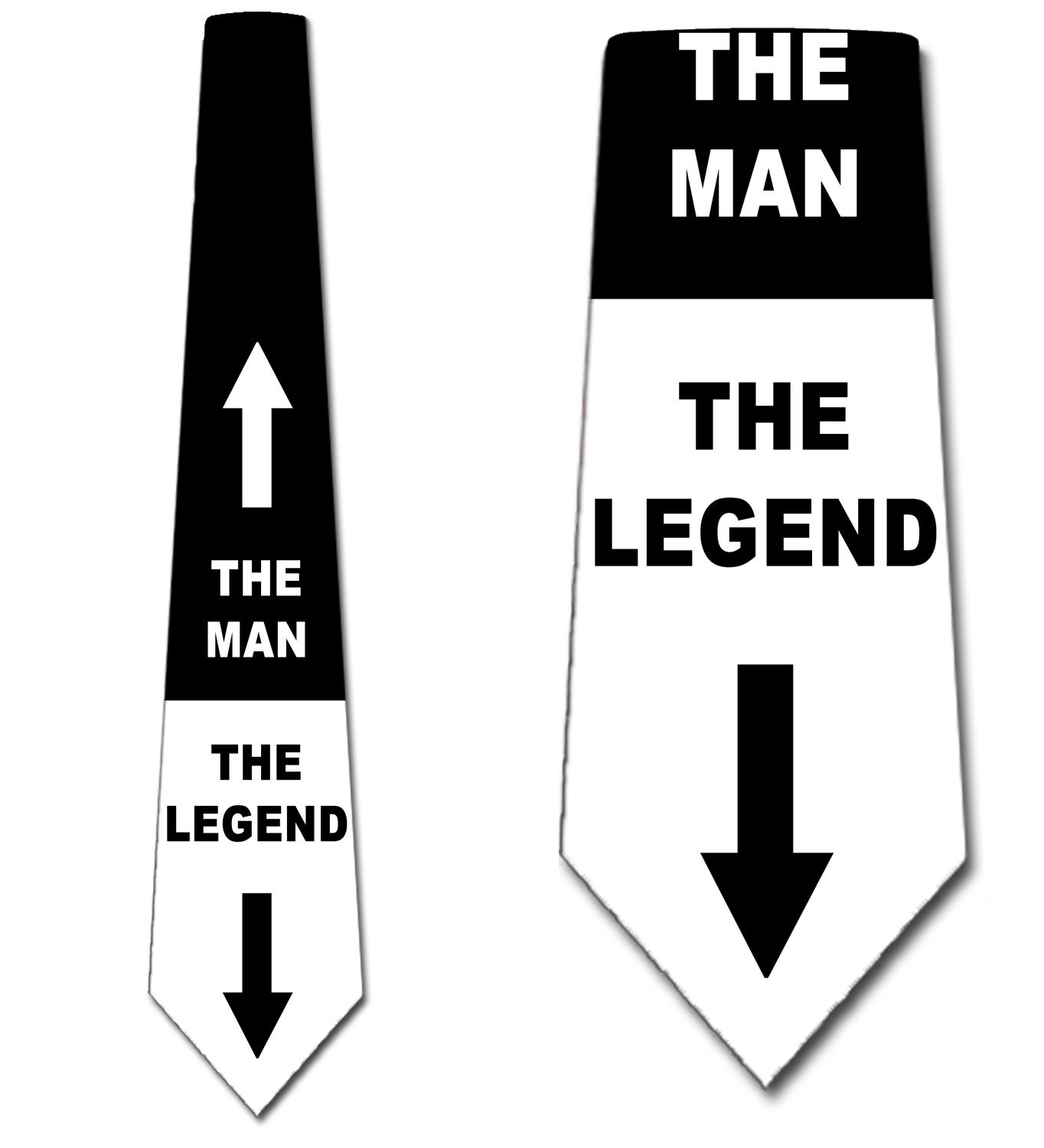 3020-100: The Man The Legend - Black and White Necktie by Steven Harris