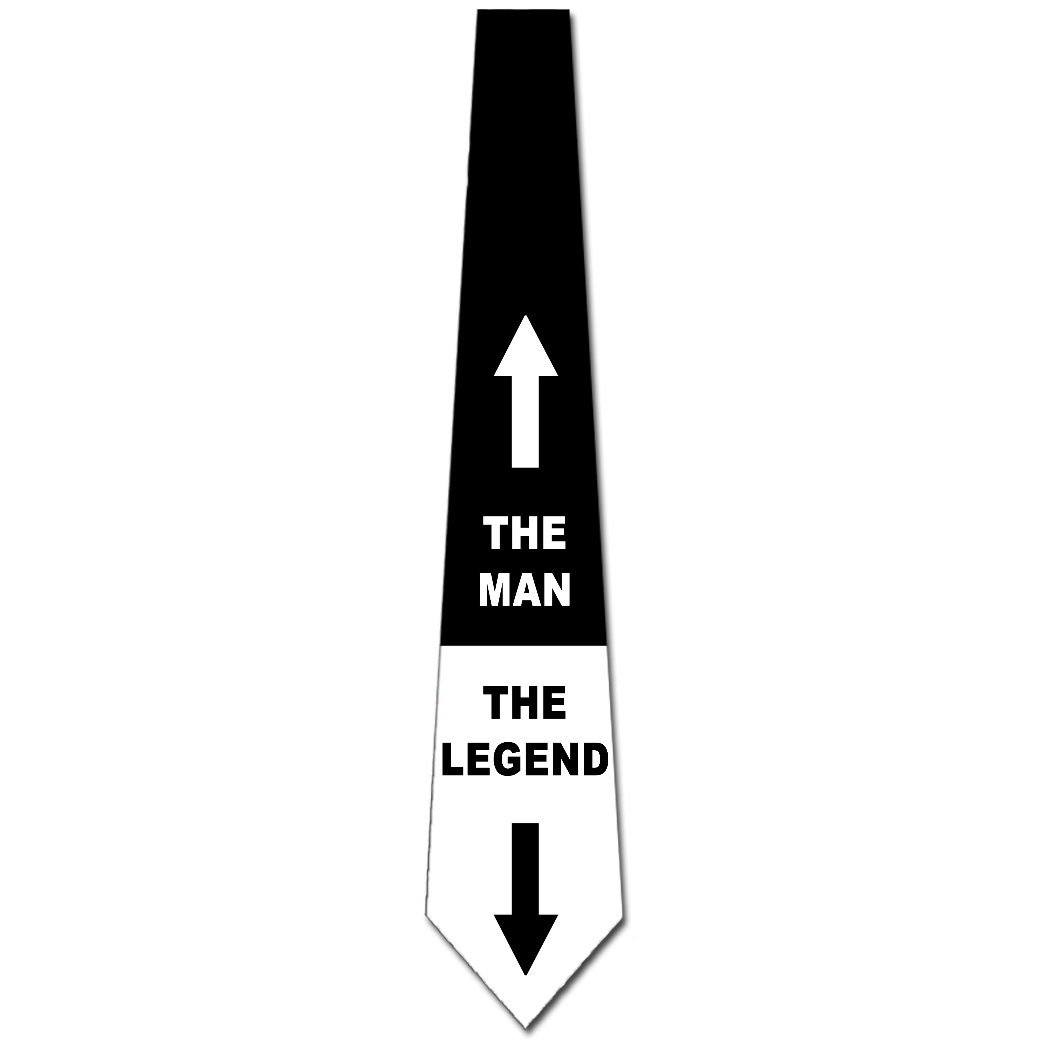 3020-100: The Man The Legend - Black and White Necktie by Steven Harris at Abcties.com