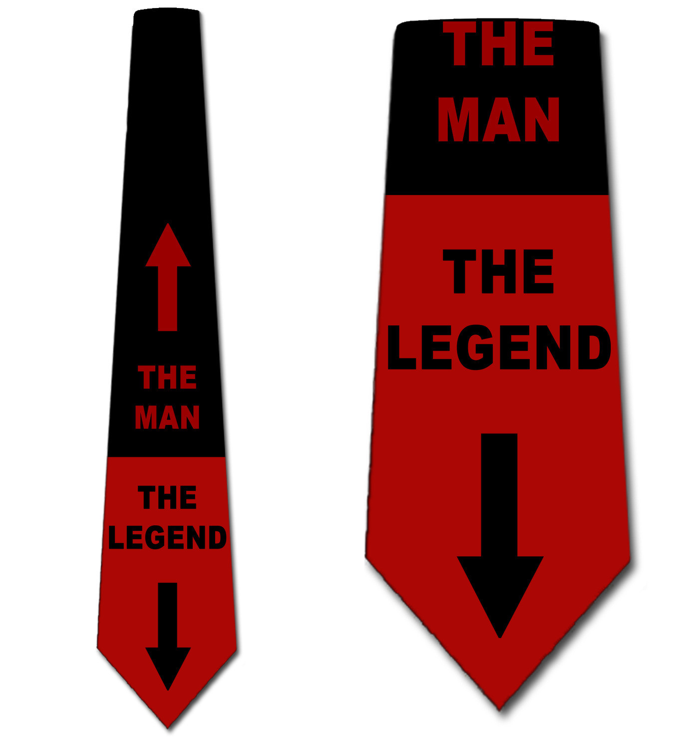 3020-104: The Man The Legend - Black and Red Necktie by Steven Harris