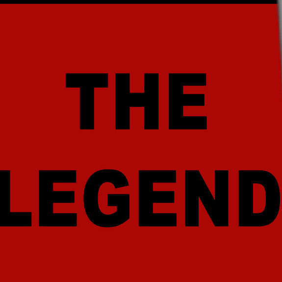 3020-104: The Man The Legend - Black and Red Necktie by Steven Harris
