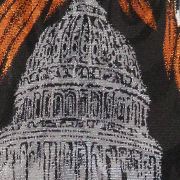 306-100: American Flag and Capital Tie Black Patriotic US Flags Neckties by Steven Harris