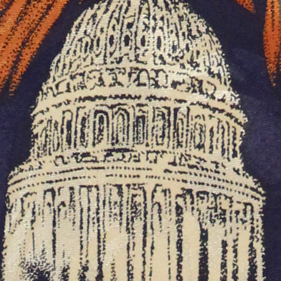 306-102: American Flag and Capital Tie Navy Patriotic US Flags Neckties by Steven Harris