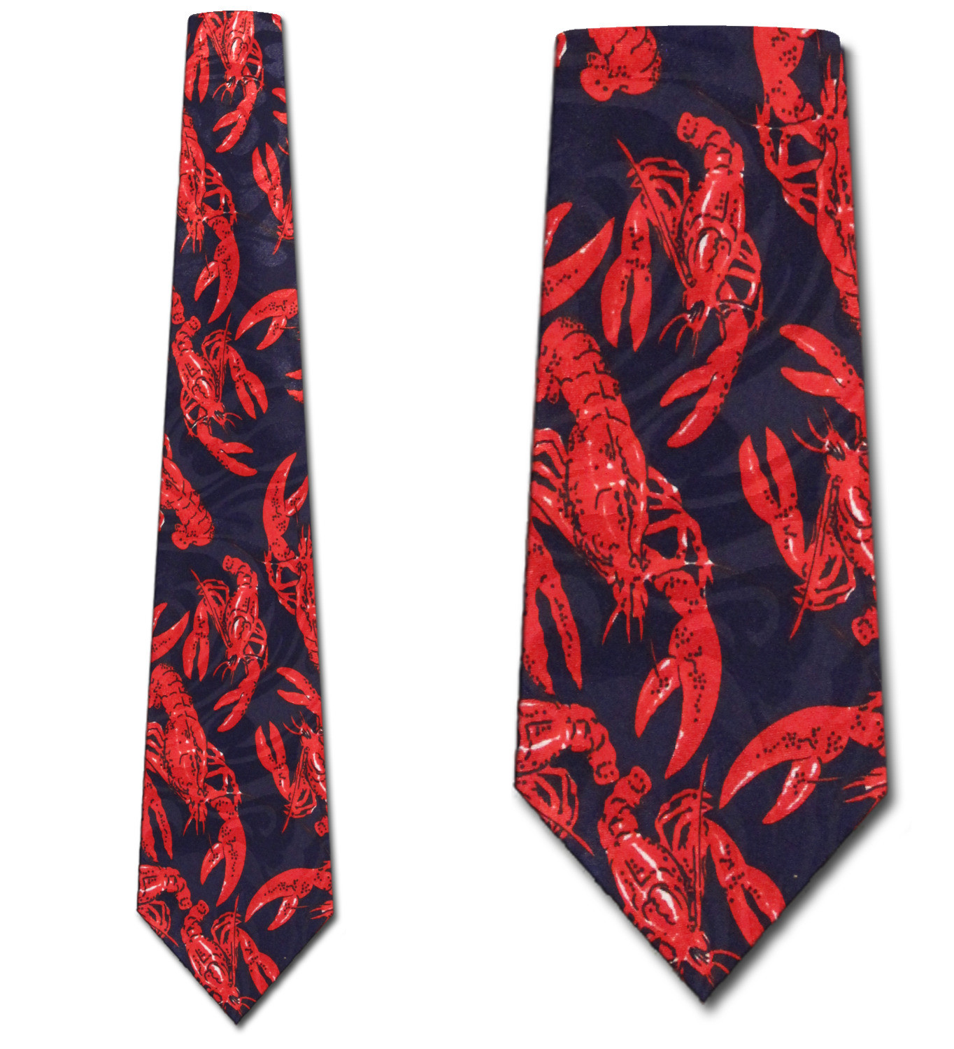 322-102: Lobster Ties Crawfish Neckties Navy by Steven Harris